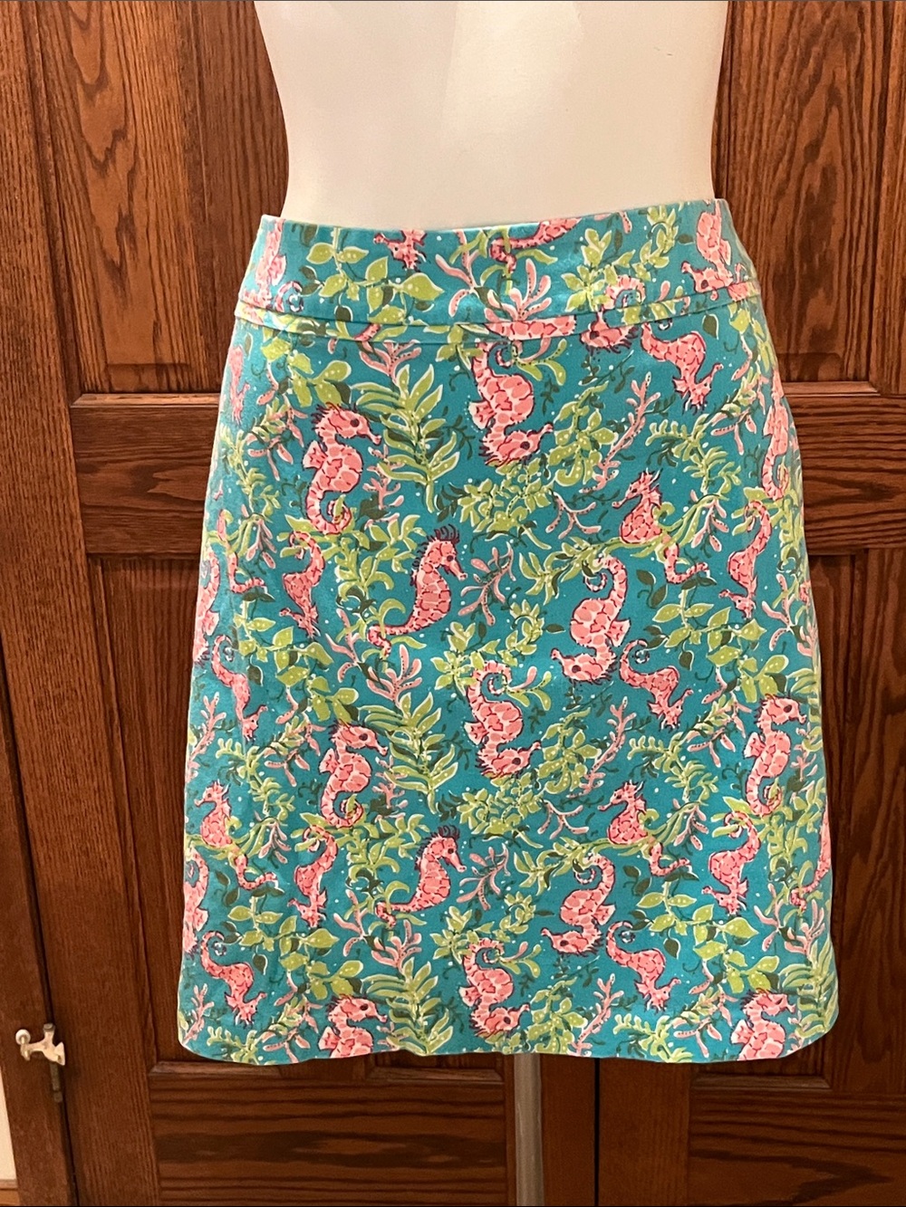 Goodclothes cotton blend vibrant seahorse pattern skirt 14